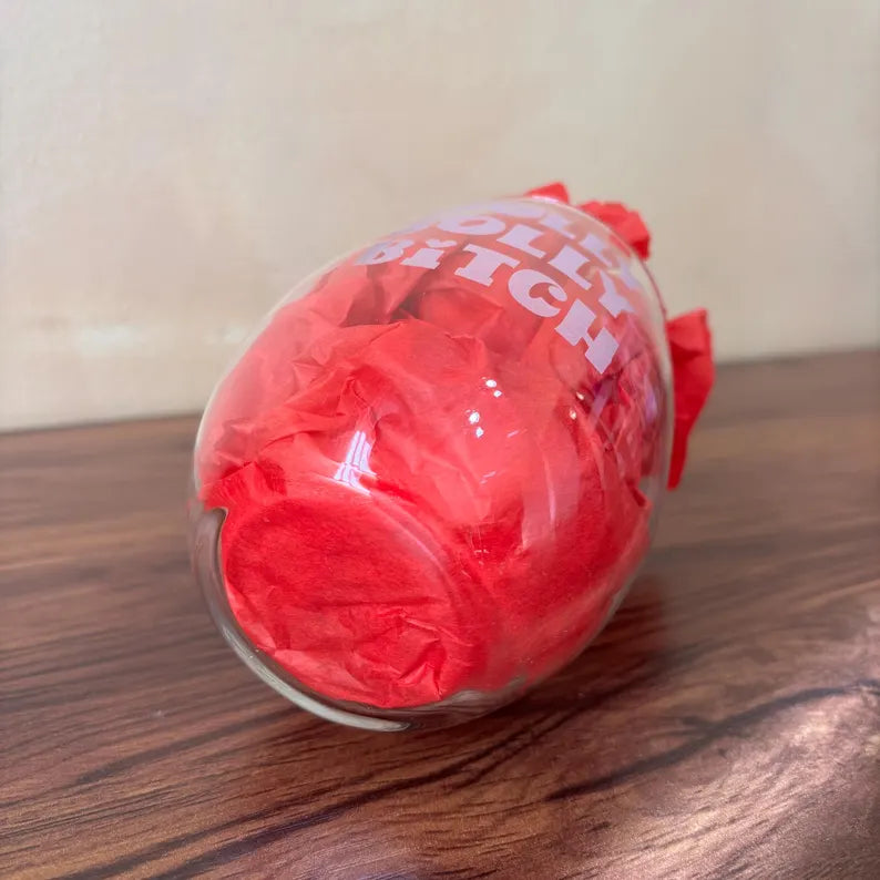 Holly Jolly B*tch - Sarcastic Christmas Stemless Wine Glass 21oz
